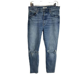 GRLFRND Karolina Distressed Button Fly What Is Life High Rise Skinny Jeans Sz 31